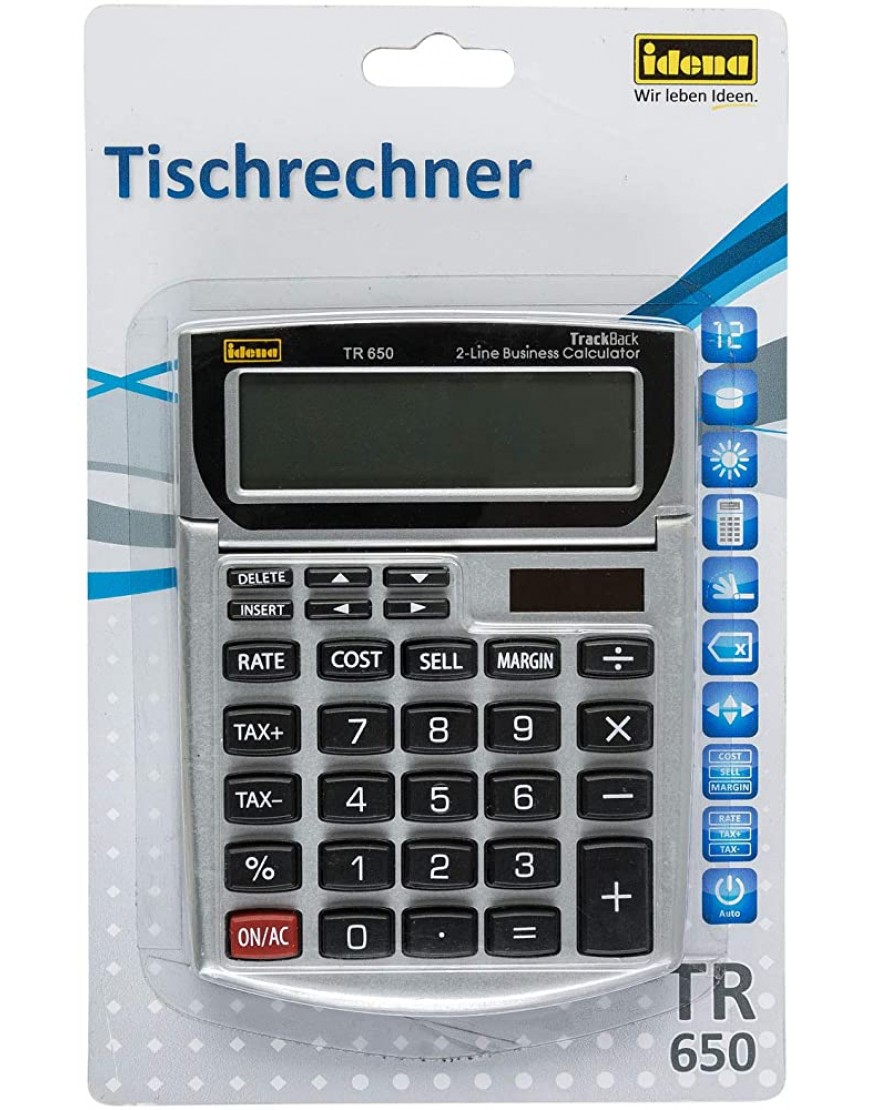 Idena 13201 Tischrechner TR 650 Business mit 12-stelligen Display - BAIHGHB4