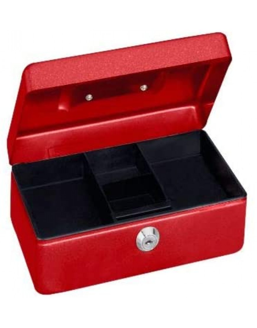 MAUL Geldkassette 56102 rot herausnehmbarer Münzeinsatz aus Kunststoff Sicherheitsschloss mit 2 Schlüsseln - BXOFR2KH