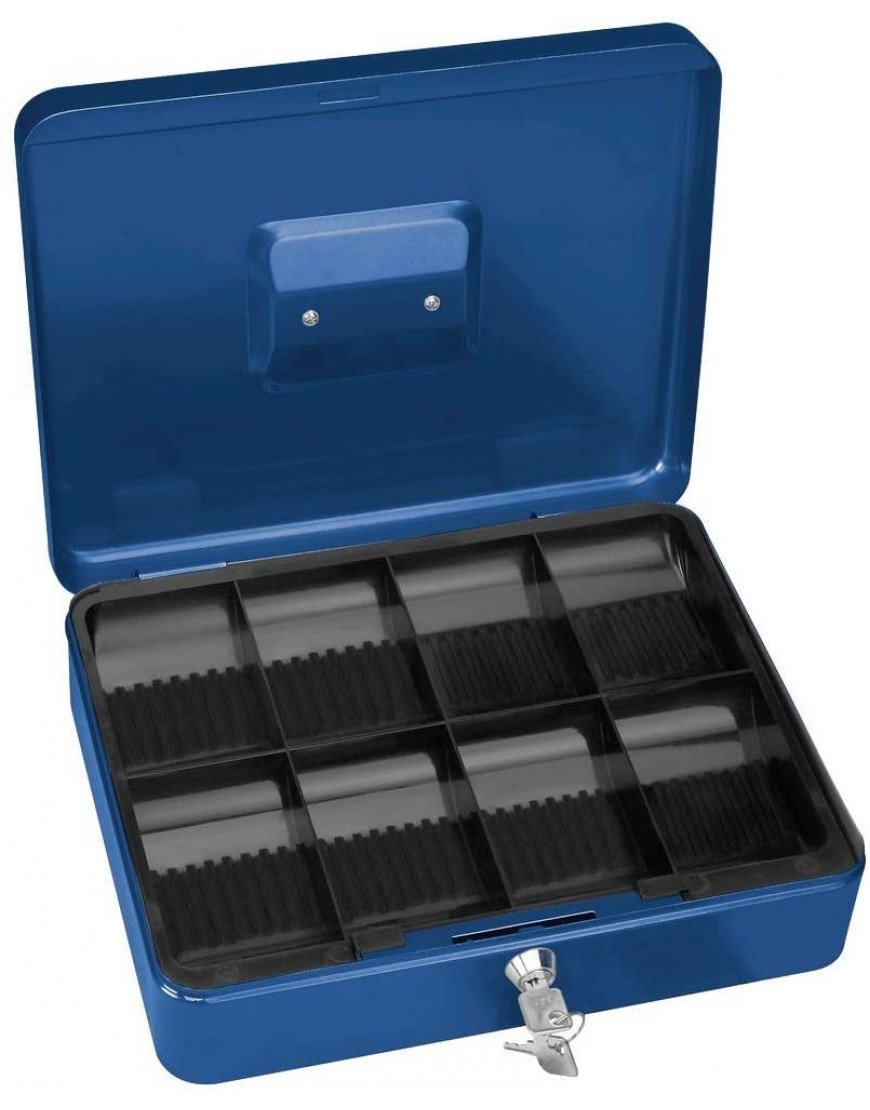 MAUL Geldkassette 56114 blau herausnehmbarer Münzeinsatz aus Kunststoff Sicherheitsschloss mit 2 Schlüsseln - BWJMP9DK