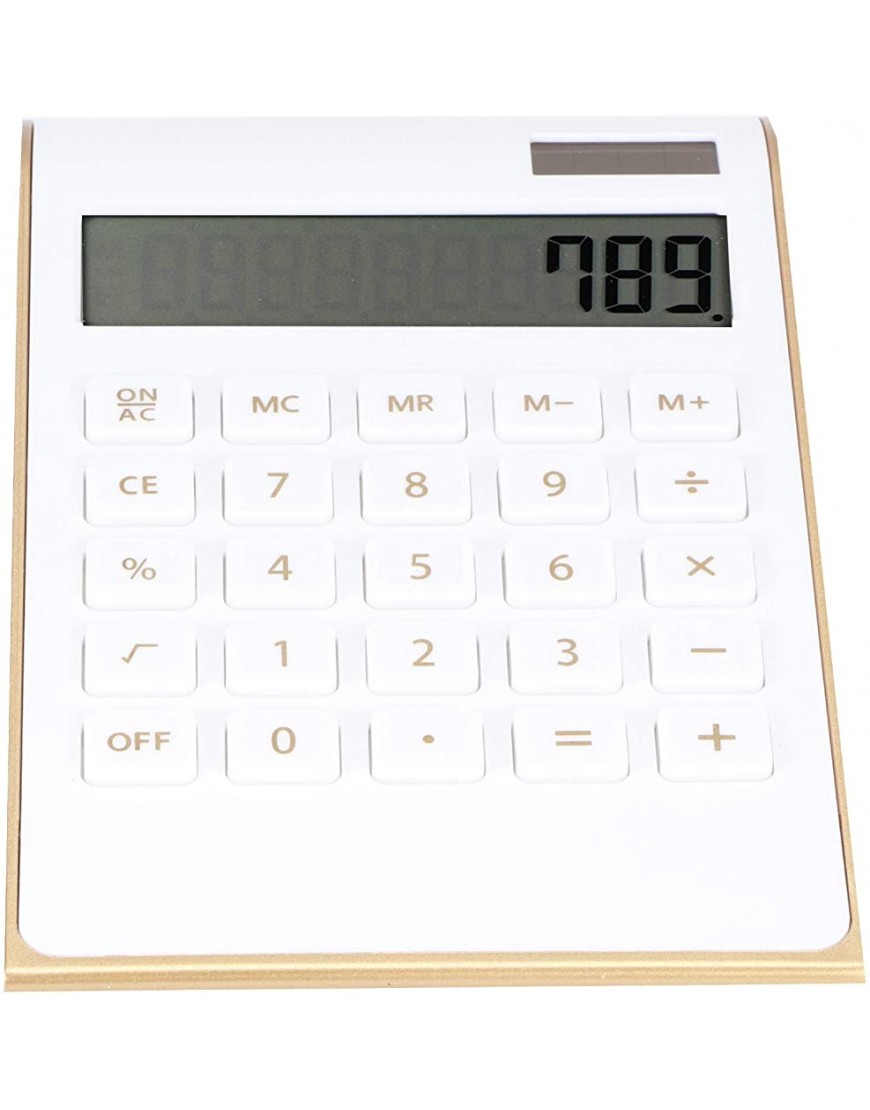 Omabeta Business Calculator Financial Calculator Desk Financial Office Ultra Thin Solar Power Calculator für Büroangestellte Berechnungen grundlegende MathematikWeiß - BJTIEKKH