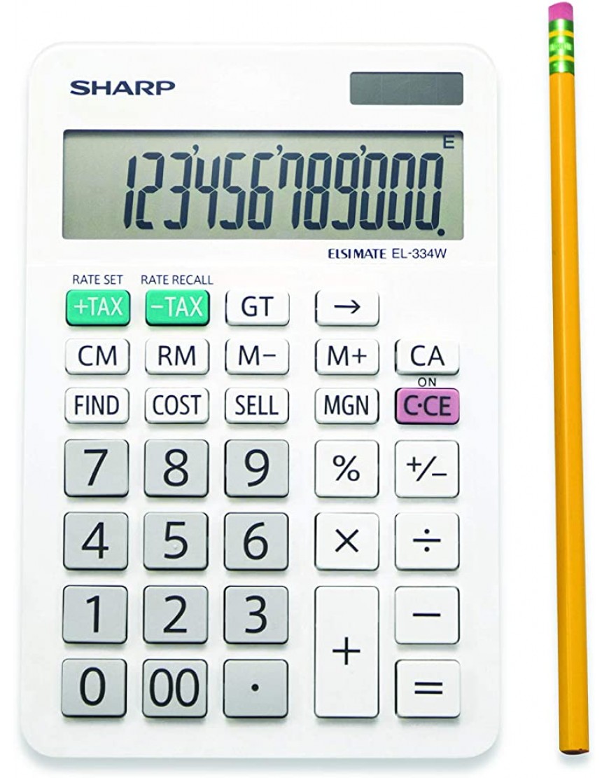 Sharp EL-334WB Business Taschenrechner weiß 4.0 Pack 3 - BQMRN61W