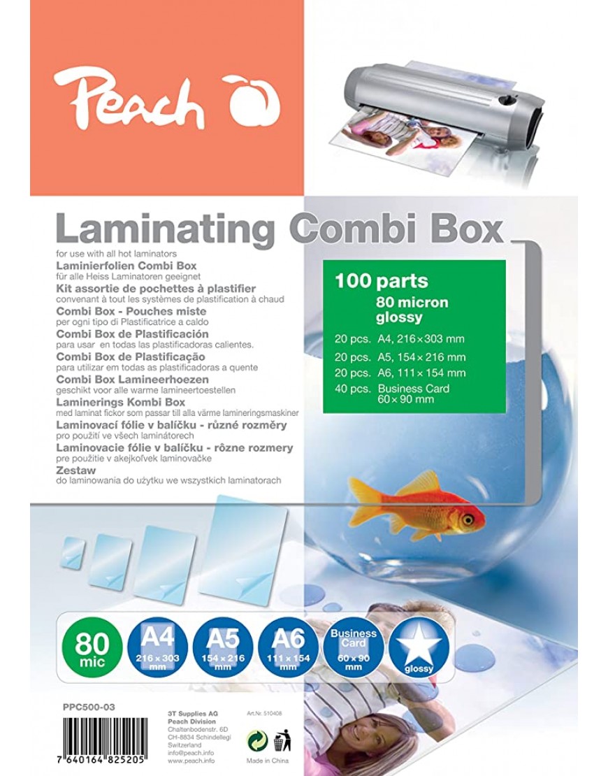 Peach PPC500-03 Laminierfolien-Set 100er - BKXLL5JV
