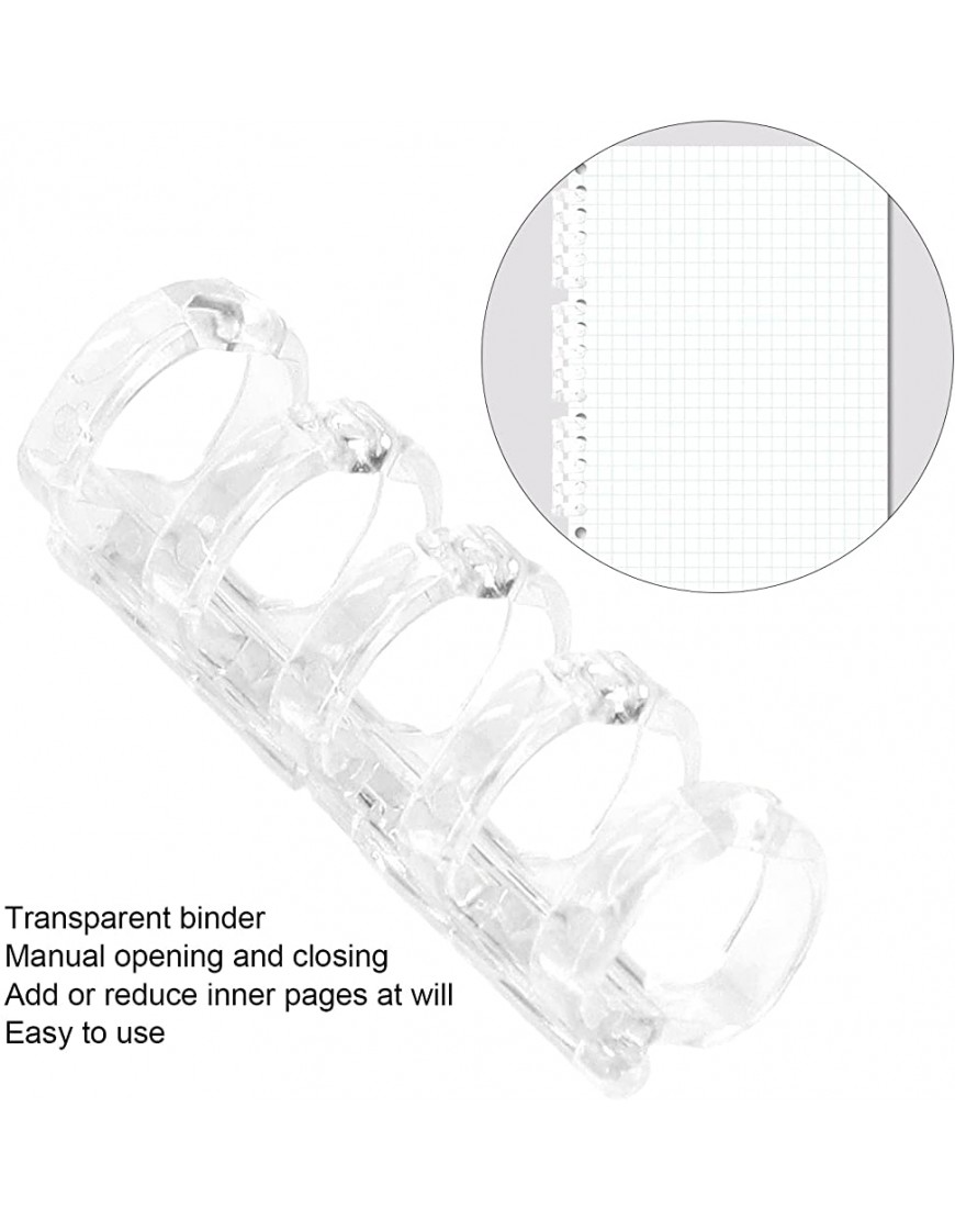 PLYE Bürobedarf transparentes Material 11mm Bindungsstärke Halten 60 Blatt Papierbinderinge Einfache Verwendung für Bürobedarf für den Schulgebrauch#1 - BTVAFJDK