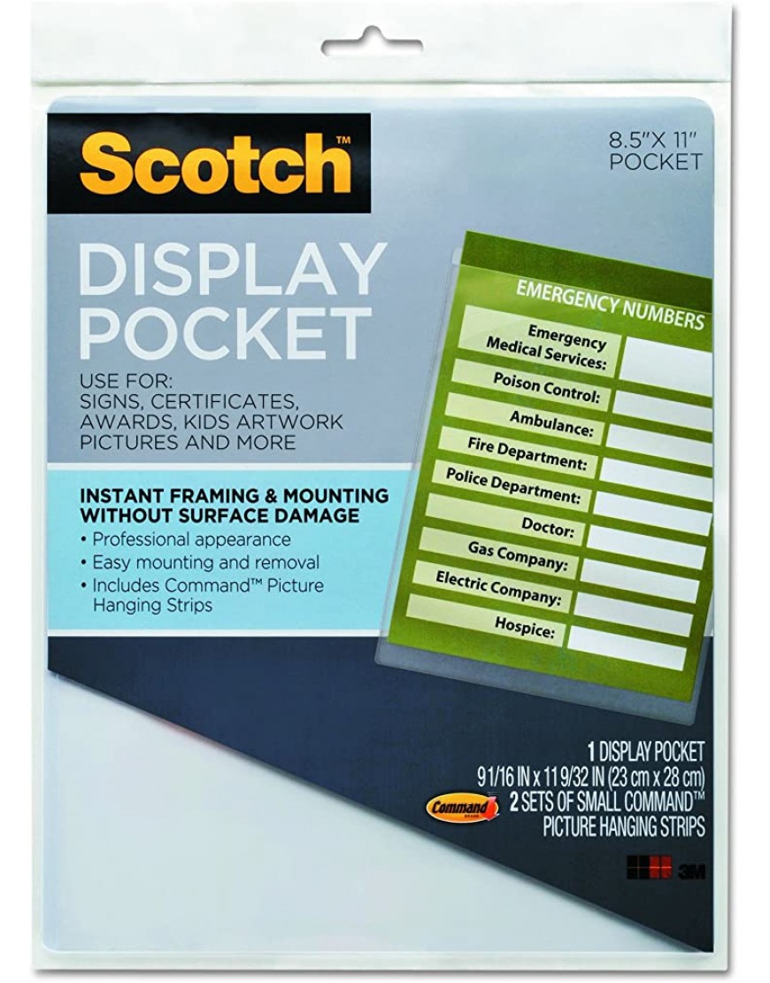 Scotch WL854C Sichttasche abnehmbare ineinandergreifende Verschlüsse Kunststoff 21,6 x 28,9 cm transparent - BONPSJ87