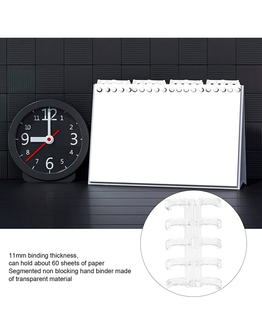 XINL Bürobedarf segmentiertes Design Einfach zu verwendende Binderinge 11 mm Bindestärke Halten 60 Blatt Papier Transparentes Material für Bürobedarf für den Schulgebrauch#1 - BJBGSK7K