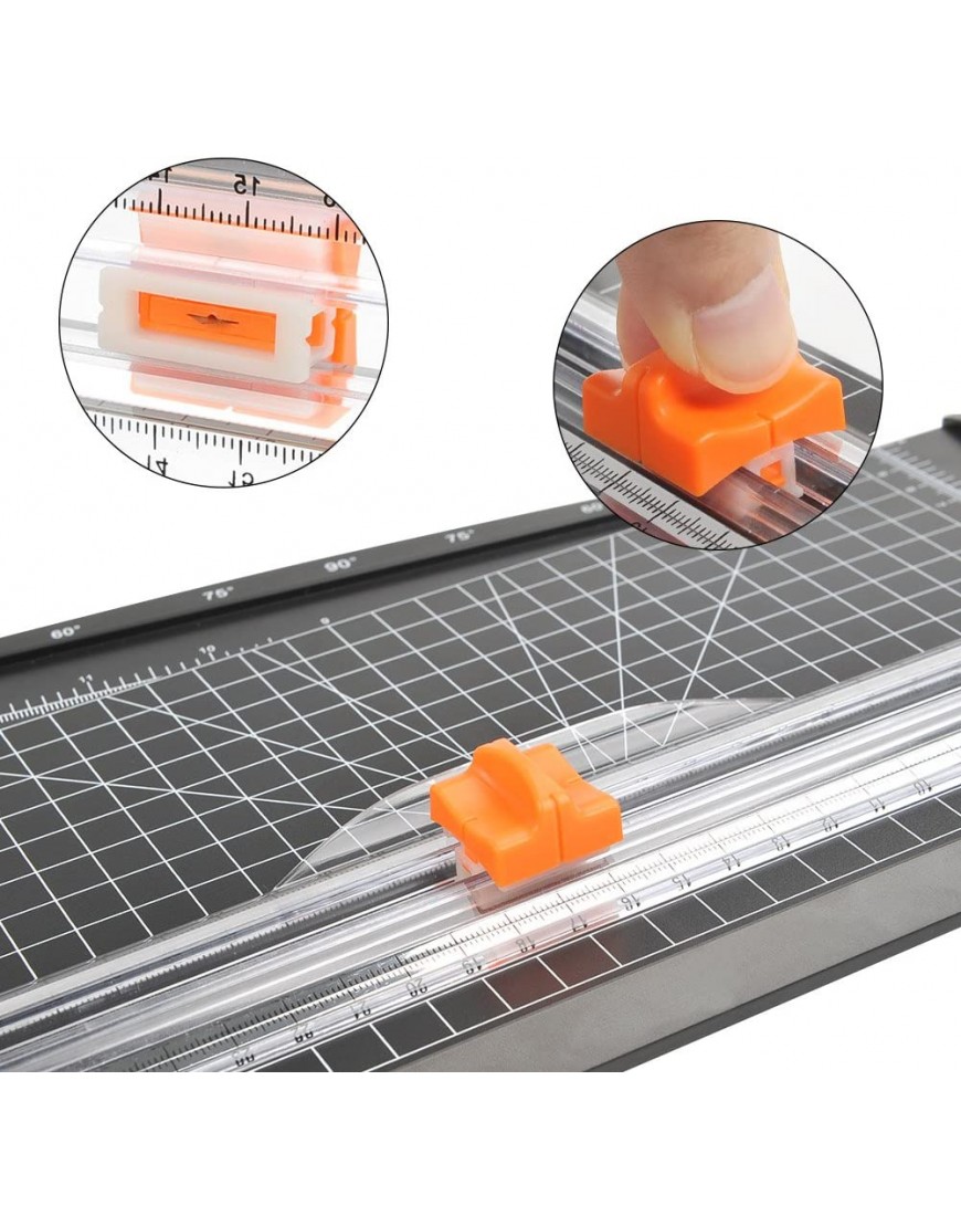 ATPWONZ Papierschneider A4 Schneidegerät tragbare Papierschneidemaschine Guillotine mit automatischem Sicherheitsschutz Passend für Papier Fotos und Etiketten Schwarz - BWITJ2H6