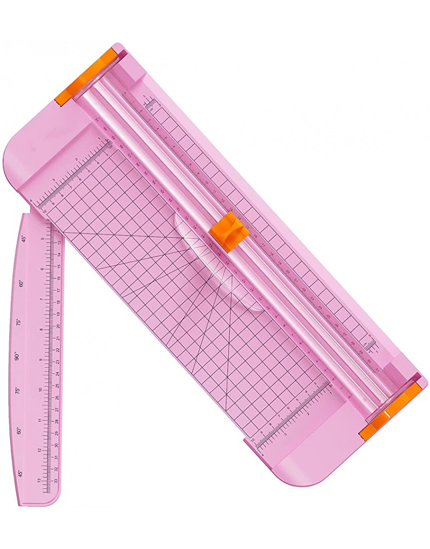MOWETOO A4 Papierschneider Papierschneider Guillotine mit automatischer Sicherheitsschutz Scrapbooking-Werkzeug zum Schneiden von Papier rosa - BZMGPA4V