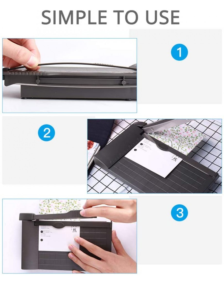 YIPON Papierschneidemaschine tragbar A5 Papierschneider integriertes Lineal Bürobedarf Schneidewerkzeug für Bastelpapier Karton und Etiketten - BGJSVK6K