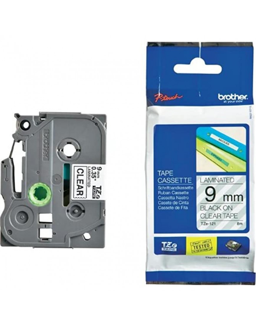 Beschriftungsband für Brother P-Touch 1280 Schwarz auf Farblos 9 mm Schriftband-Kassette für PTouch 1280 9mm breit 8mtr. - BMIFXHEB
