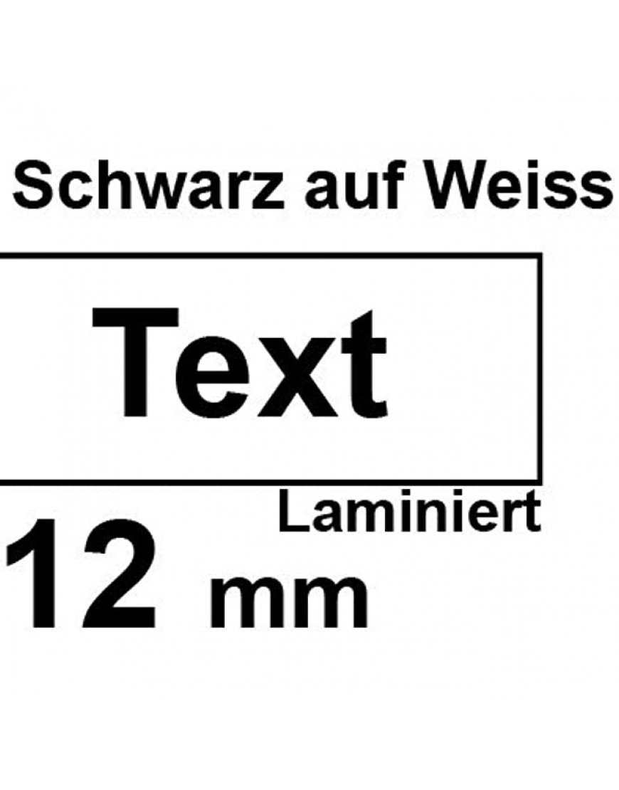 Beschriftungsband für Brother P-Touch 1830 VP Schwarz auf Weiss 12 mm Schriftband-Kassette für PTouch 1830VP 12mm breit 8mtr. - BWQNQW2K