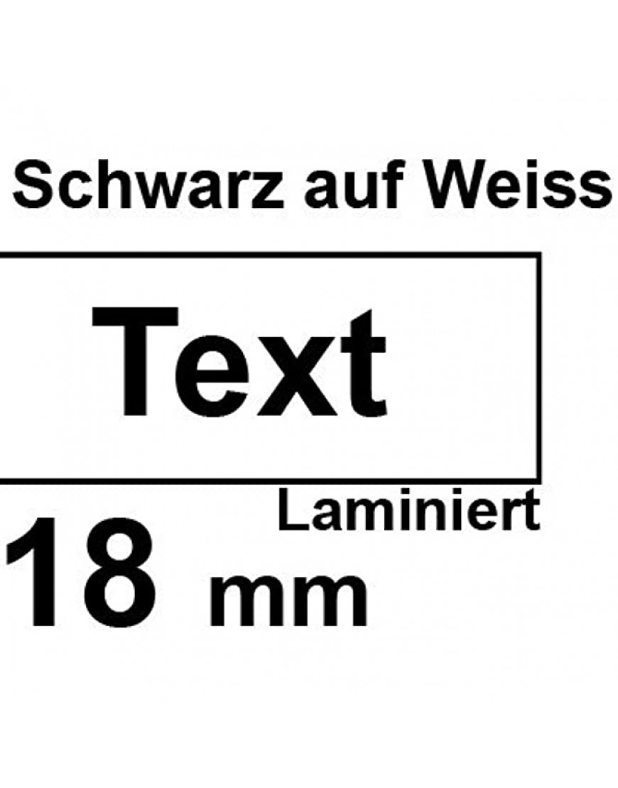 Beschriftungsband für Brother P-Touch 2030 VP Schwarz auf Weiss 18 mm laminiert Schriftband-Kassette für Brother 18mm breit 8mtr. - BGETYVN7