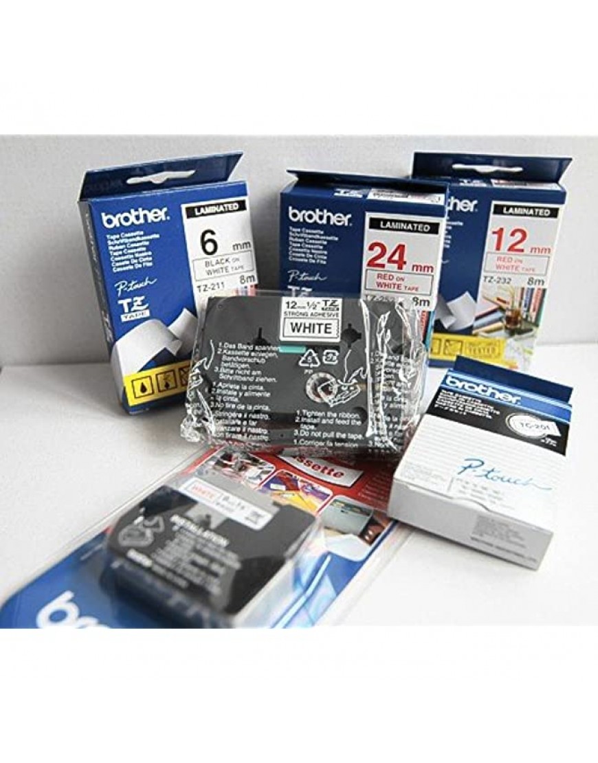 Beschriftungsband für Brother P-Touch 2420 PC Schwarz auf Weiss 6 mm Schriftband-Kassette für PTouch 2420PC 6mm breit 8mtr. - BSGZA6NH