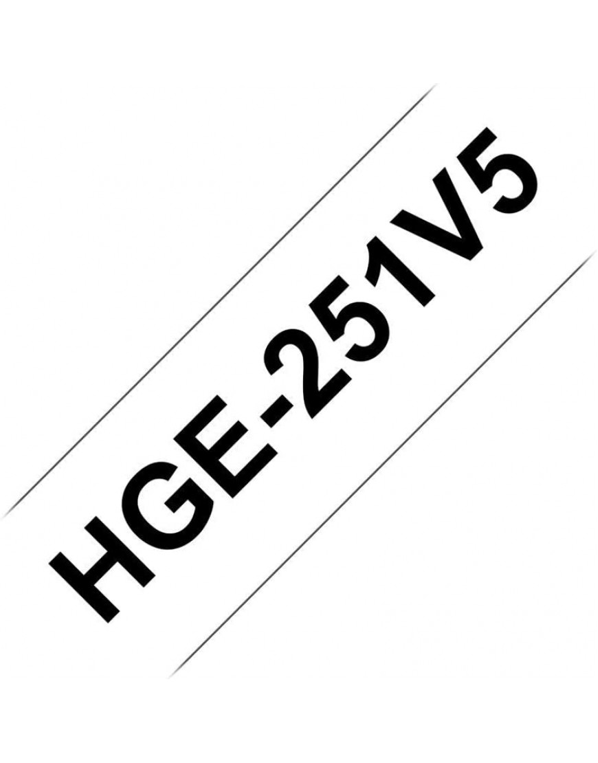 Brother P-touch HGE251 Schriftband 24 mm x 8 m laminiert 5 Stück weiß schwarz - BTCHKBK9