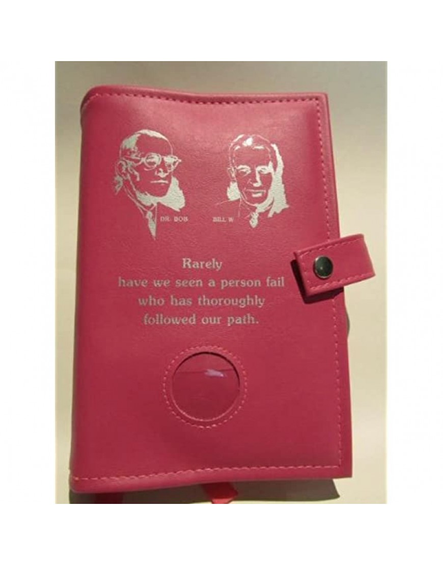 Bill & Bob Double Alcoholics Anonymous AA Big Book & 12 Steps & 12 Traditions Buchumschlag Medaillonhalter Pink - BJODK9KW