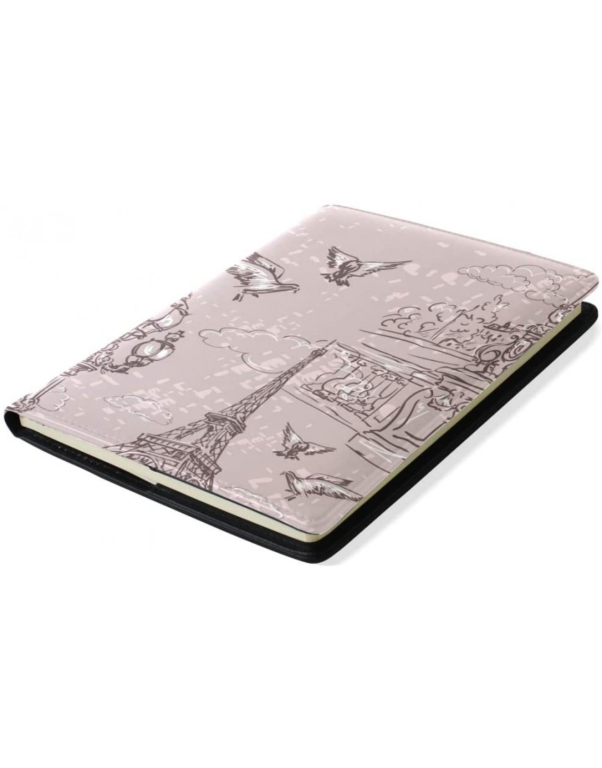 EZIOLY Buchumschlag Bucheinband Motiv Eiffelturm Vögel dehnbar passend für die meisten Hardcover-Lehrbücher bis 22,9 x 14,5 cm klebstofffreier Stoff Einfach anzubringen. Wash & Re-Use - BPVWPA37