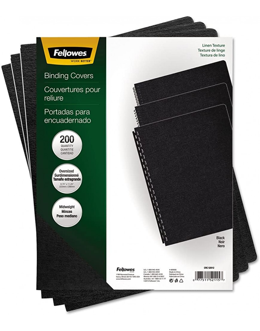 FEL52115 Fellowes Linen Texture Binding System Covers by Fellowes by Fellowes - BZWLZ4BM