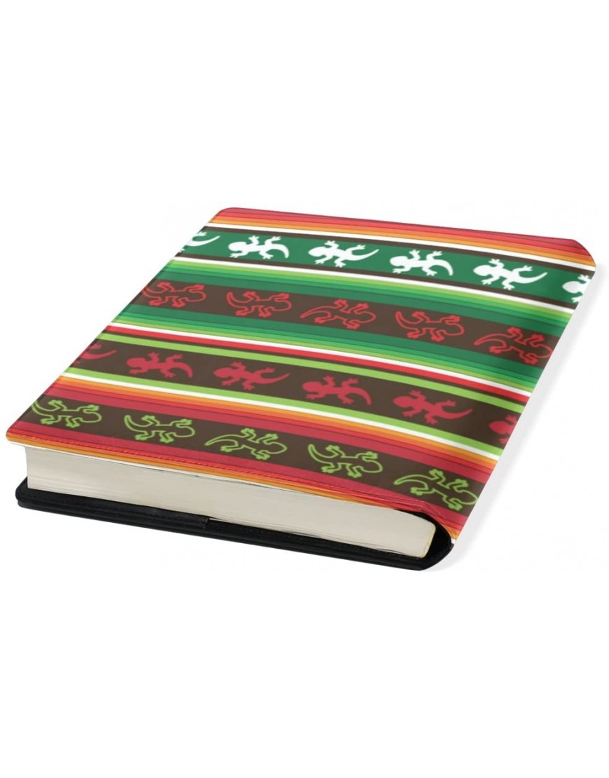 mydaily grün roten Streifen mexikanischen Lizard wiederverwendbar Leder Buch 22,9 x 27,9 cm für mittlere bis Größe Jumbo Hardcover Schulbücher lehrbüchern. - BRIDP4DA