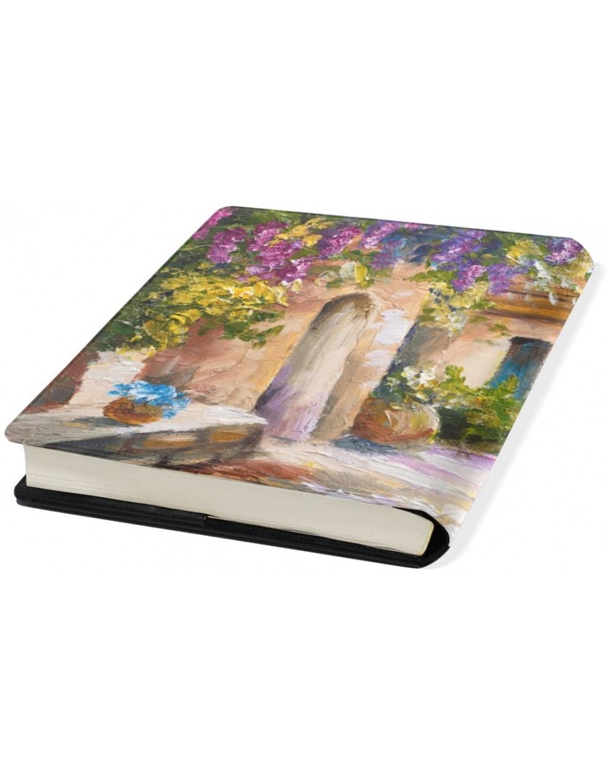 mydaily House mit farbigen Flower Painting wiederverwendbar Leder Buch 22,9 x 27,9 cm für mittlere bis Größe Jumbo Hardcover Schulbücher lehrbüchern. - BFHWQ88M