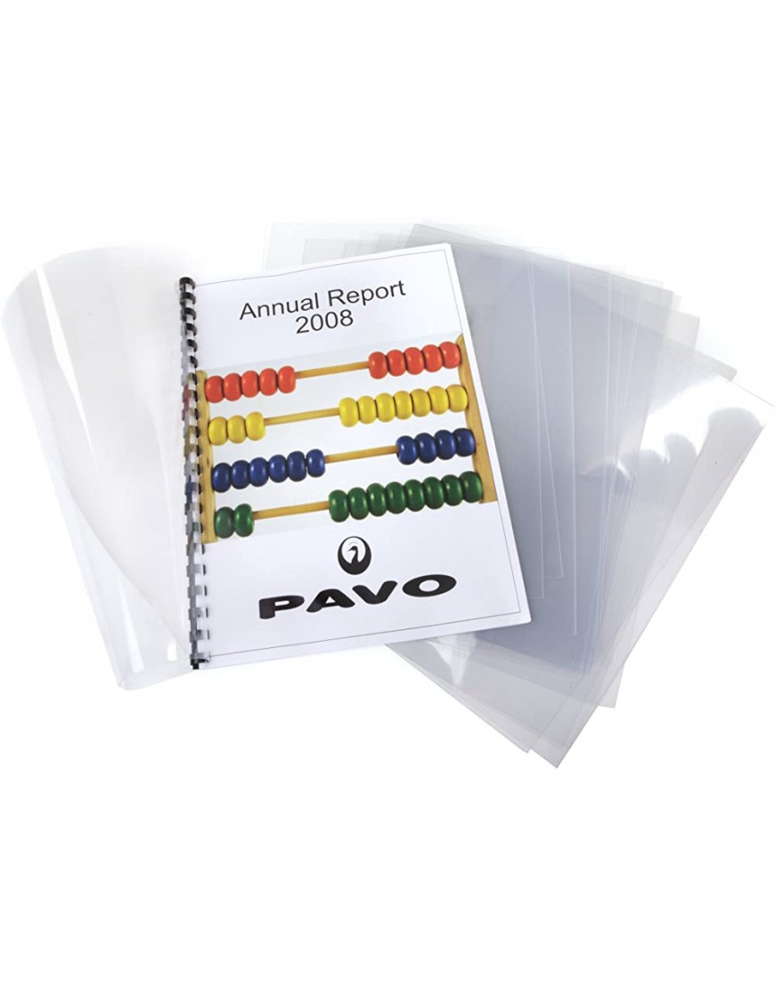 Pavo Einbanddeckel-Klarsichtfolie A4 PVC-Folie 0.18 mm 100-er Pack transparent - BWDJHQM5