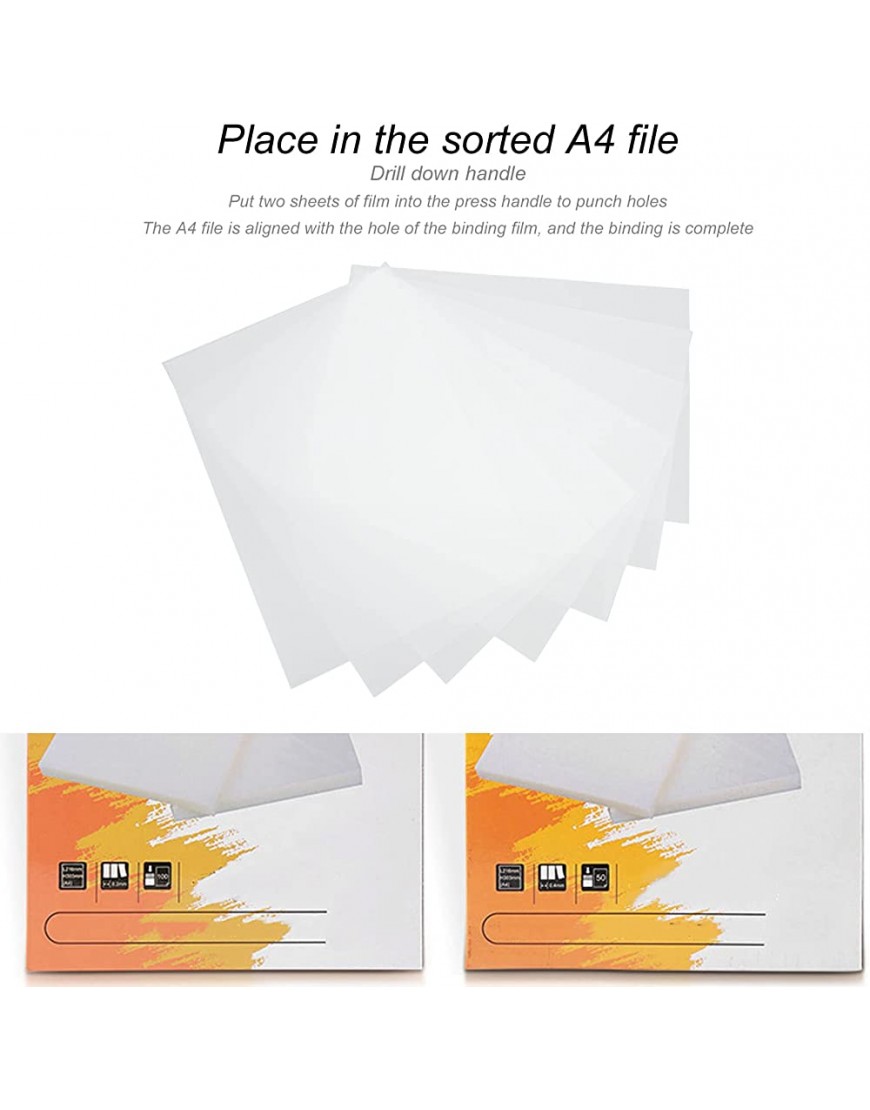 Bindeblatt 50 Blatt langlebige Schutzfunktion exquisite Handwerkskunst A4-Bindefolie für ältere Dokumente Bindung für Bindemaschinen - BEKIP7NN