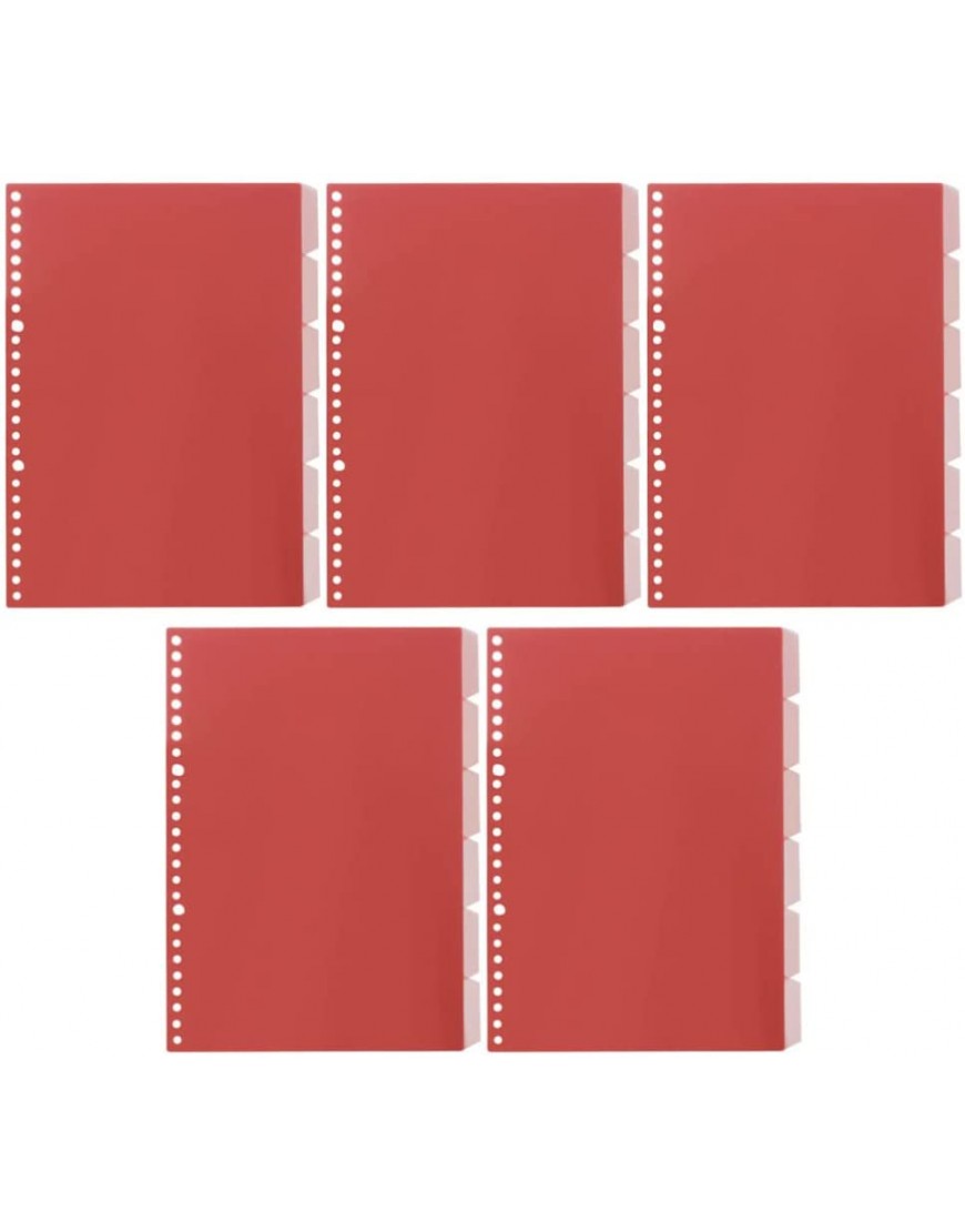 STOBOK B5 BINDER- Teilen 5Pcs Kunststoffteiler mit Losen Blatt- Seiten- Teilern für Büroversorgungen Schule Schreibweichung Rot - BDCRI8WA
