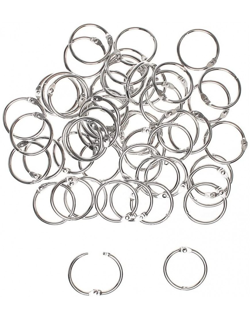 50 Stück Ringe für Schnellhefter und Schlüsselanhänger von ofoen 25 mm Innendurchmesser silber - BQFMADJ3