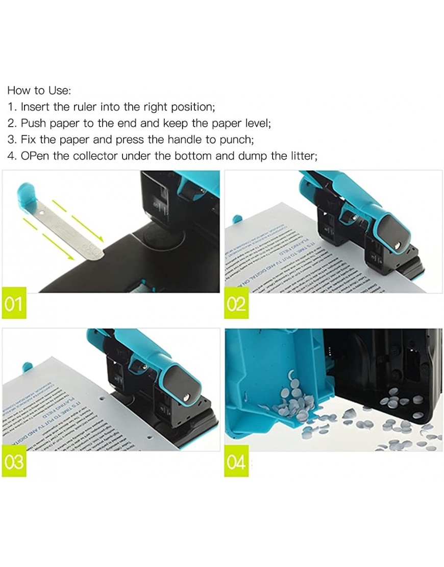 2 Loch Paper Puncher Punch Puncher Papierbearbeitungswerkzeug für Papierbinder Schreibwaren Bürobedarf - BAEVBV4K