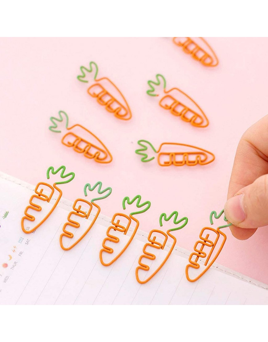 taishan 6pcs Kreative Kawaii Karotten geformte Metall Büroklammer Pin Lesezeichen Schreibwaren Schule Bürobedarf Dekoration - BTXZM1EH