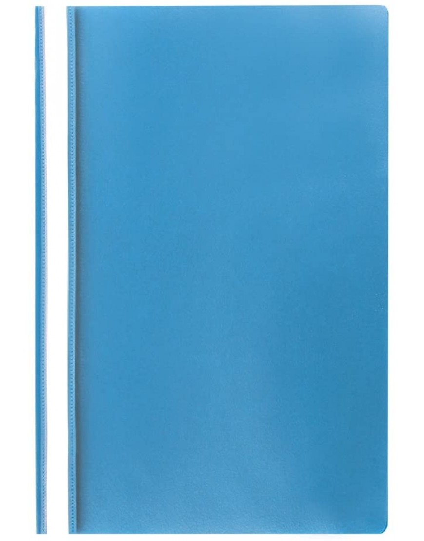 com-four® 20x Schnellhefter DIN A4 Hefter mit Beschriftungsstreifen Kunststoffhefter für Schule Büro und zu Hause PVC-frei 20 Stück hellblau - BBKBKJMV