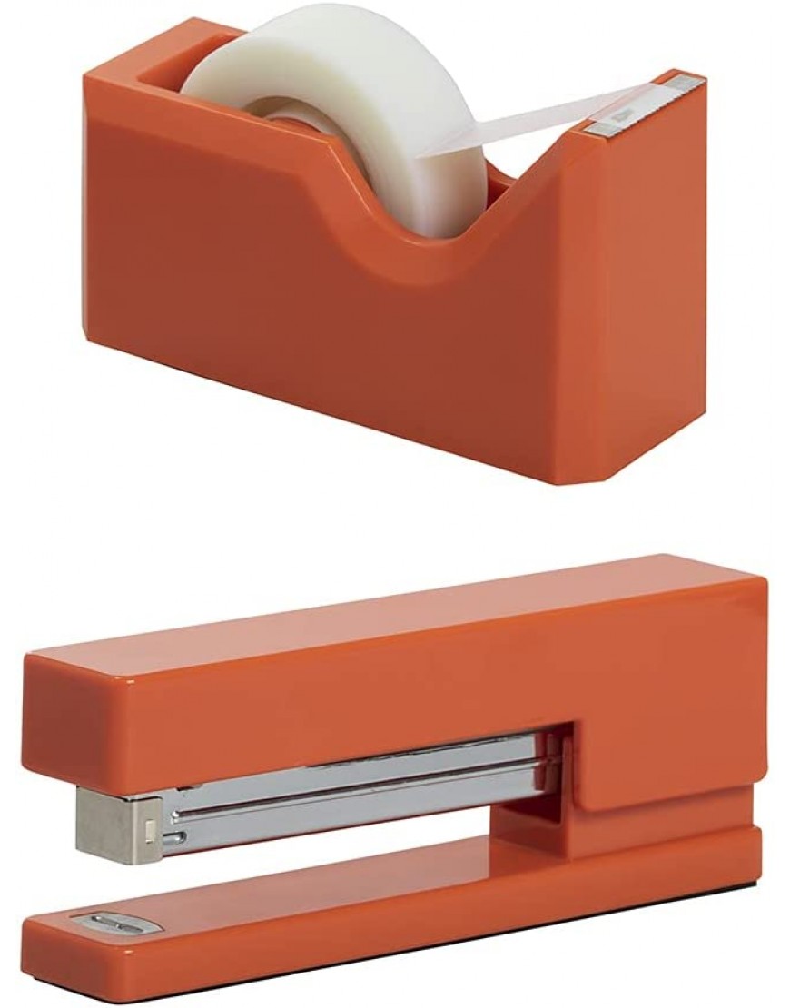 JAM PAPER Büro & Schreibtischset 1 Tacker & 1 Klebebandspender Orange 2 Packung - BLIUT1AJ