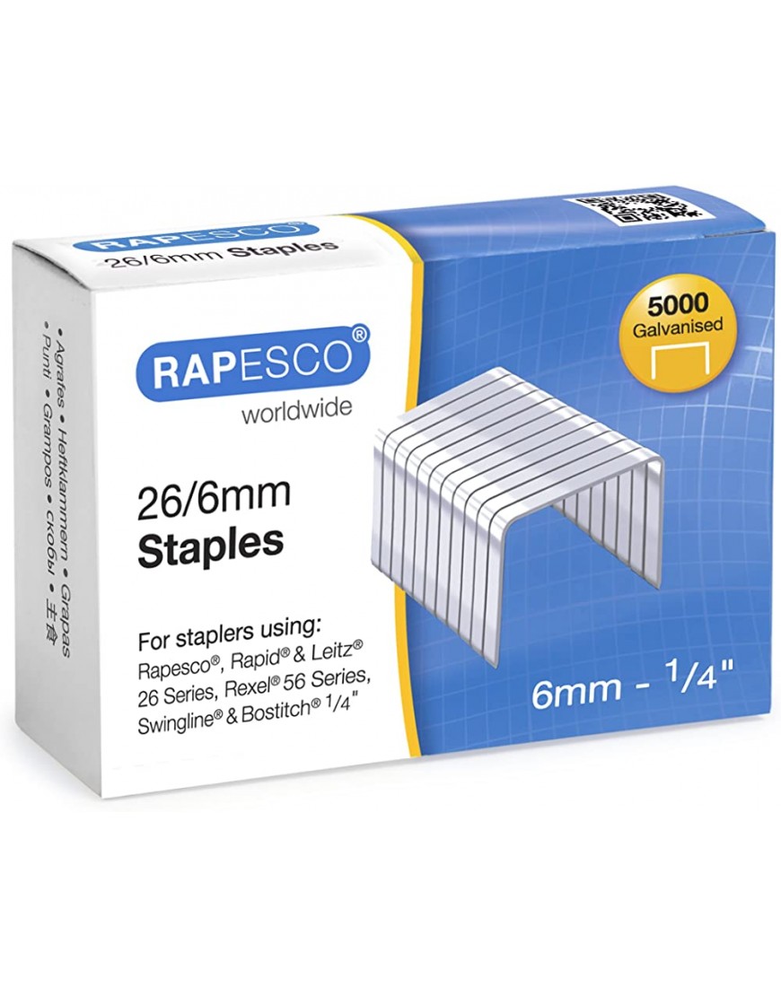 Rapesco 1472 Hefter Set: Sting Ray Heftgerät 20 Blatt Heftleistung Schwarz R4 Klammernentferner & 5,000 Stück Typ 26 6mm Heftklammern - BFPERM1D