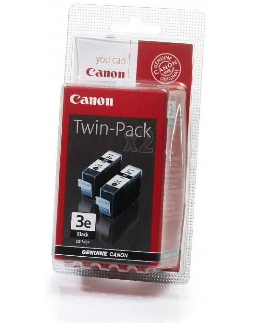 Canon Tintenpatrone BCI-3E BK Doppelpack schwarz 27 ml Original für Tintenstrahldrucker - BSRME2MV