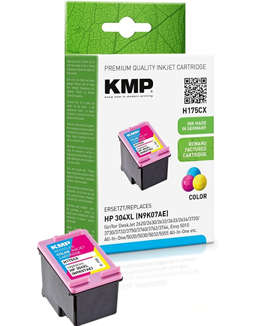 KMP Tinte ersetzt HP 304XL Tintenpatrone Magenta Cyan Gelb kompatible Druckerpatrone für HP DeskJet 3720 Serie - BNPLR57D