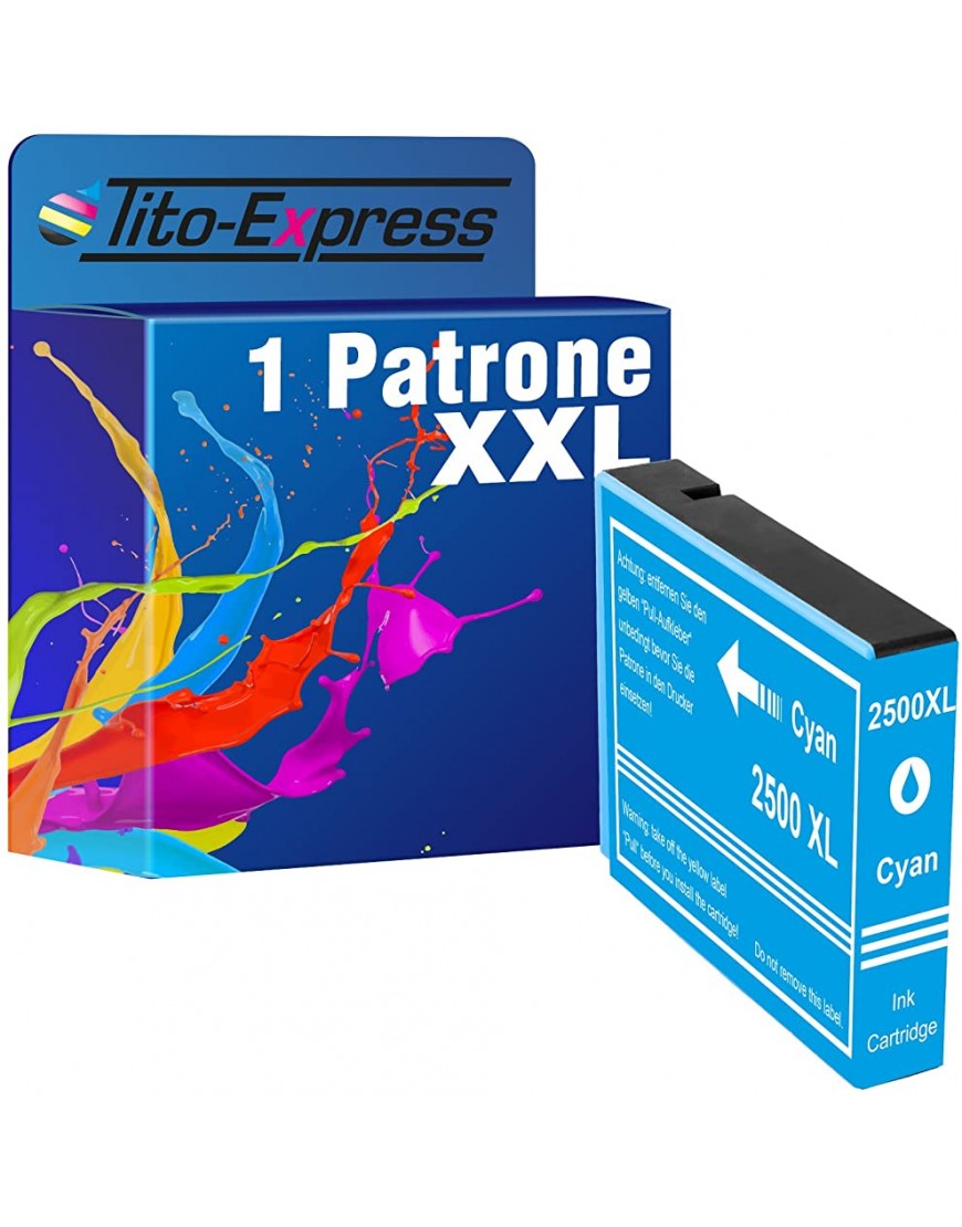 Tito-Express PlatinumSerie 1x Cyan Patrone XXL als Ersatz für Canon PGI2500 XL | Maxify iB4050 iB4150 MB5050 MB5150 MB5155 MB5350 MB5450 MB5455 - BJWHHQ2B