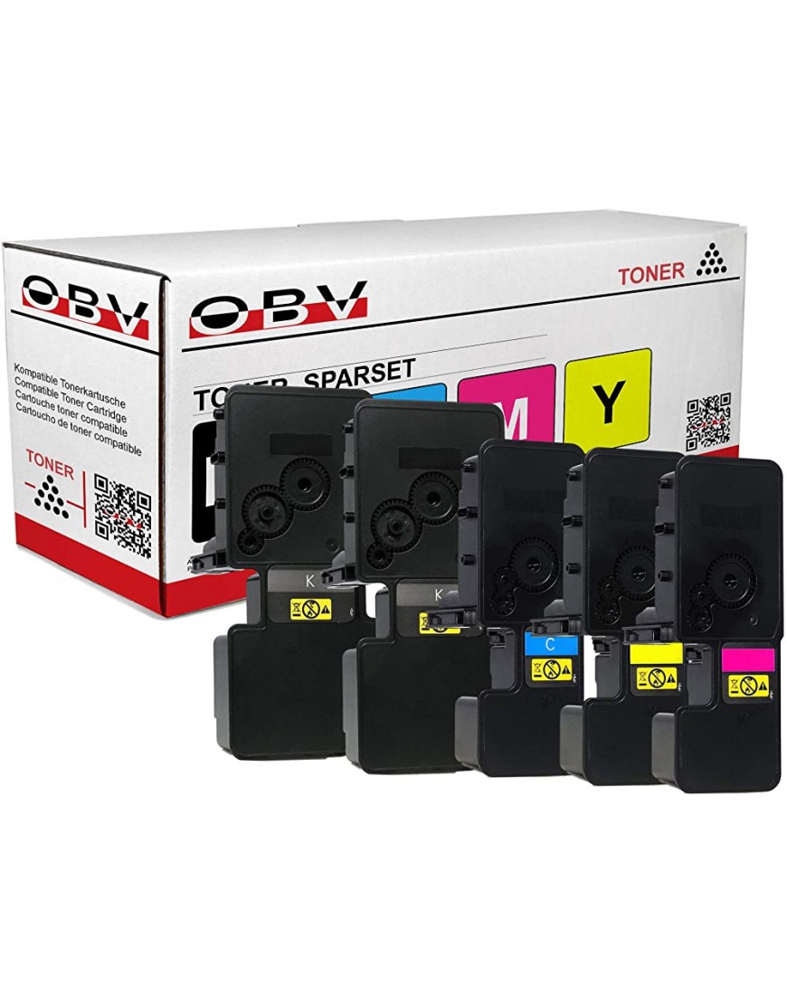 OBV 5 x kompatibler Toner als Ersatz für Kyocera TK-5240 für Ecosys M5526 M5526cdn M5526cdw P5026 P5026cdn P5026cdw BK BK C M Y - BEZAV6KB