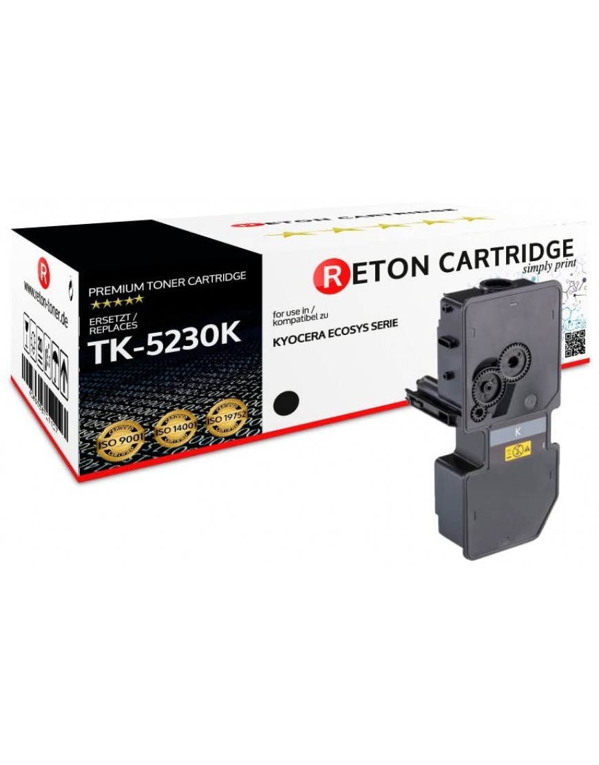 Original Reton Toner | 50% höhere Druckleistung | kompatibel zu Kyocera TK-5230 TK-5230K Schwarz für Kyocera ECOSYS M5521cdn M5521cdw P5021cdn P5021cdw - BDBSGKHB