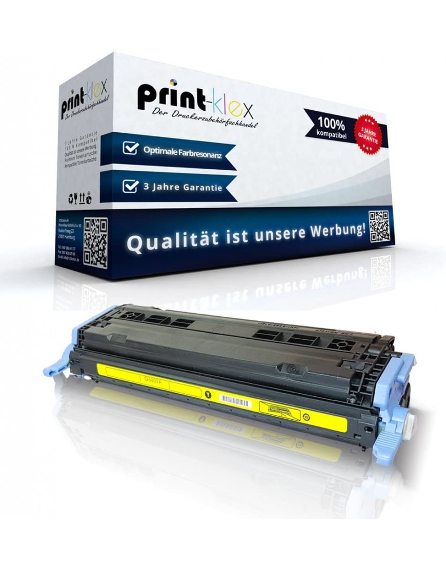 Print-Klex Tonerkartusche kompatibel für HP Color LaserJet CM 1015 MFP Color LaserJet CM 1017 Color LaserJet CM 1017 MFP LaserJet CP2600 Q6002 A Yellow - BOFCT81D