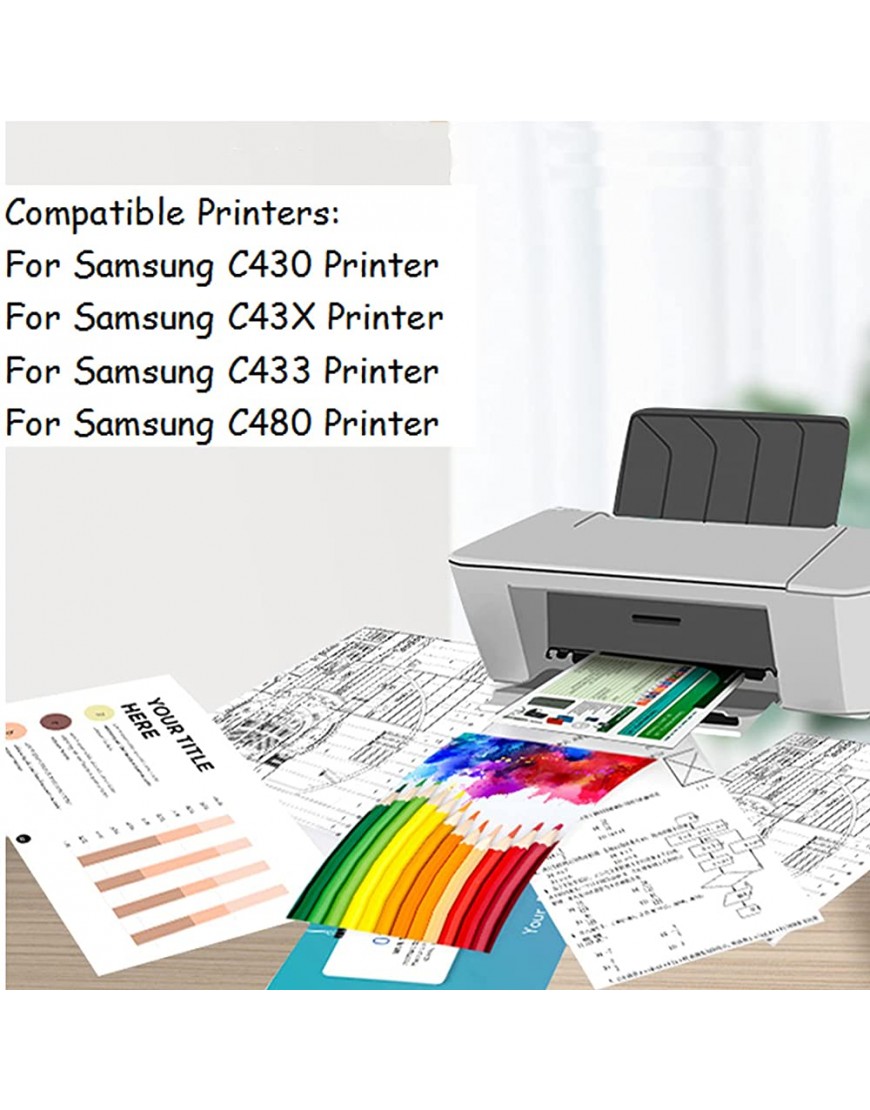 UKKU Kompatibel für Samsung CLT-K404S Verwendung für Samsung C430 C43X C433W C480F Drucker Schwarzer Gelb Cyan Magenta Briefpapier und Bürobedarf Digital Copier Black - BVFROA61