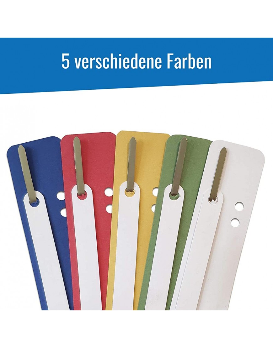 250 Heftstreifen aus Recycling-Karton in 5 Farben Akten-Dulli farbig sortiert einhänge Abheft-Steifen aus Karton 10 Bündel á 25 Stück MADE IN GERMANY Blauer Engel zertifiziert - BYTPCMNH