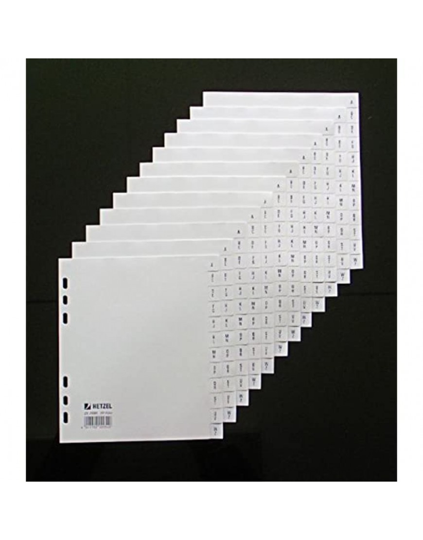 10x Hetzel 12tlg. Kunststoff Register A-Z überbreit A5 grau Ordnerregister Trennblätter grau - BETWMQ49