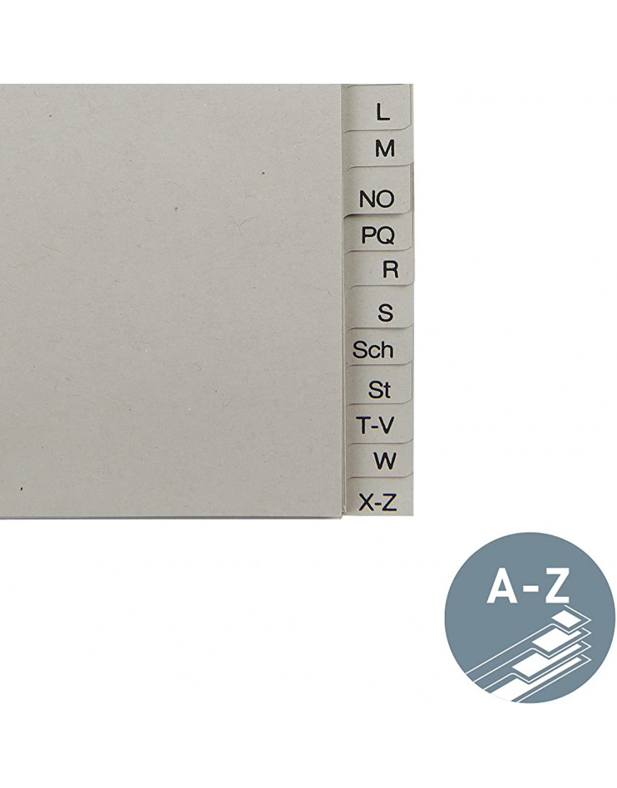 Esselte Leitz Papierregister A-Z A5 quer Papier 20 Blatt grau - BSOTL72J