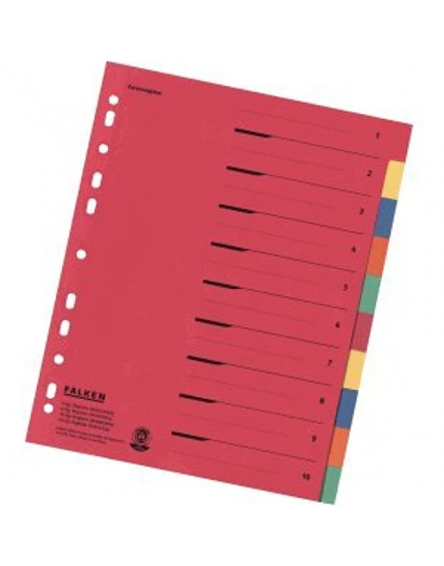 Falken 20 x Register A4 blanko Karton 10-teilig farbig - BDKKXWQJ