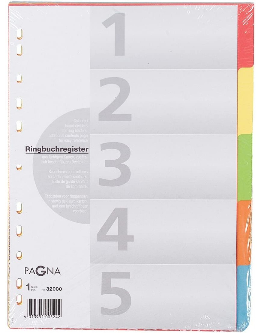 Pagna 32000-20 Register 5-teilig 5-farbig mit Deckblatt - BZOFZ3V5