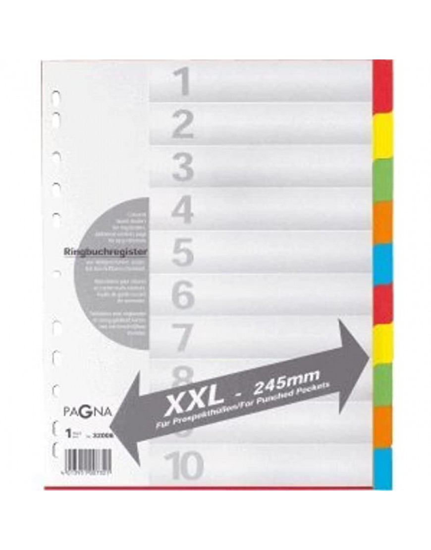 Pagna Register XXL A4+ 10-teilig blanko m. Deckblatt 5-farbig - BQTDD15B