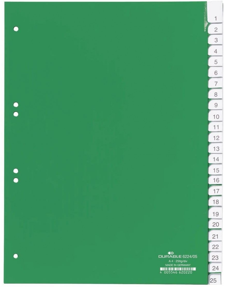 Register grün DURABLE 6224 05 A4h 25tlg - BTNPRQW8
