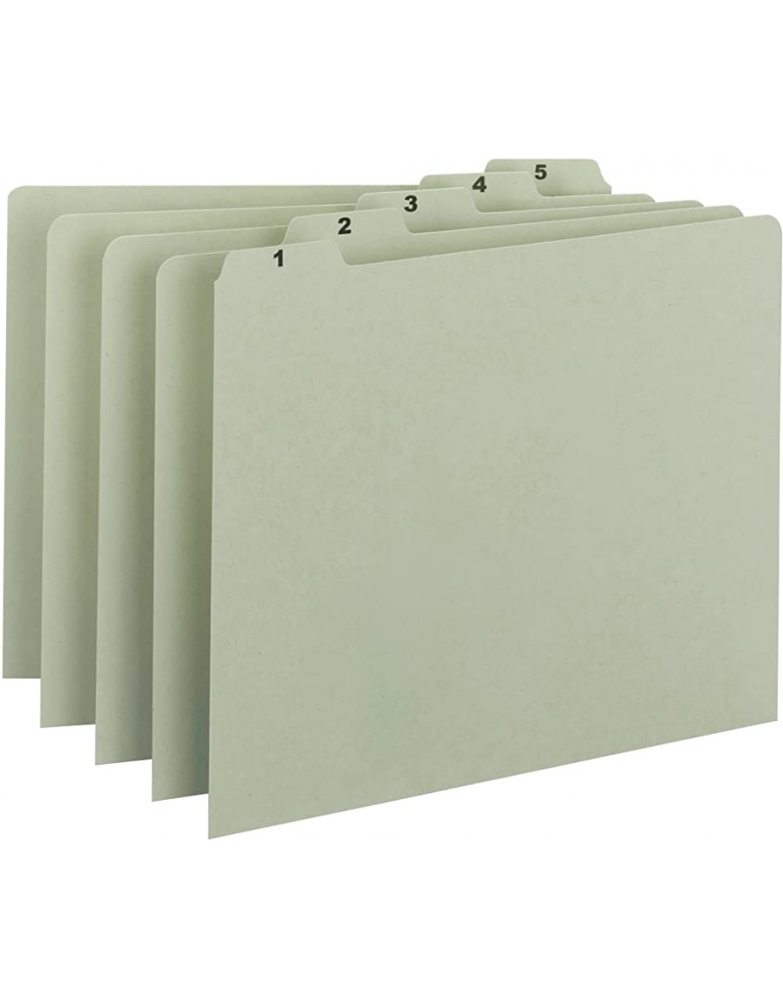 Smead 100% recycelte Presskarton-Ordner 1 5-Cut Tab Daily 1-31 Briefgröße grau grün 31 Stück 50369 - BRNJGVJQ