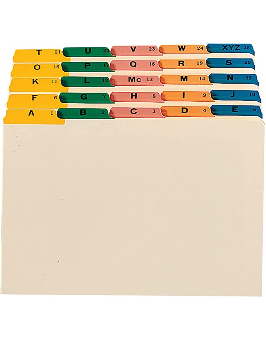 Smead Heavy Weight File Guides Multicolor Fused Poly 1 5-Cut Tab A-Z Legal Size Manila Set von 25 52180 - BRGACMQ5