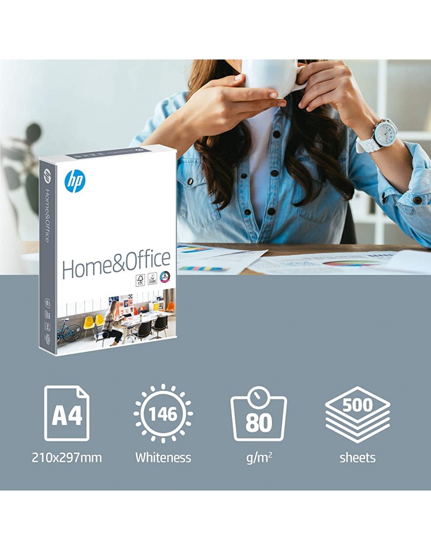 HP Kopierpapier CHP150 Home & Office DIN-A4 80g 2500 Blatt Weiß Allround Kopierpapier für Zuhause und Büro - BTATC2M3