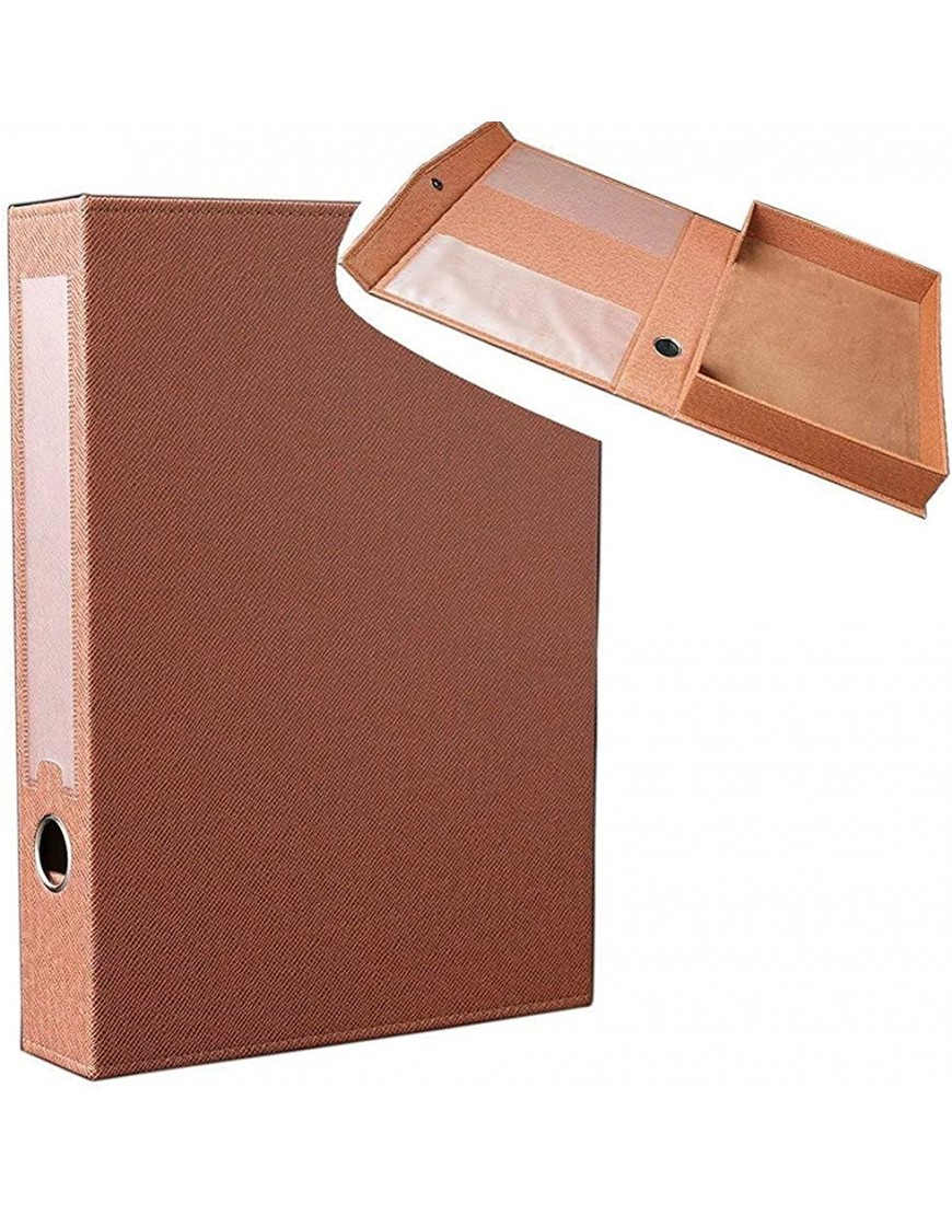 FTHJN Bürobedarf PU. Leder-Datei- Box A4 Papierdokument Datenhalter mit Taschen Kartenbeleg Aufbewahrungsboxen Dateiordner Papierorganisator-Ordner Color : 2003 Blue - BBQNL4D9