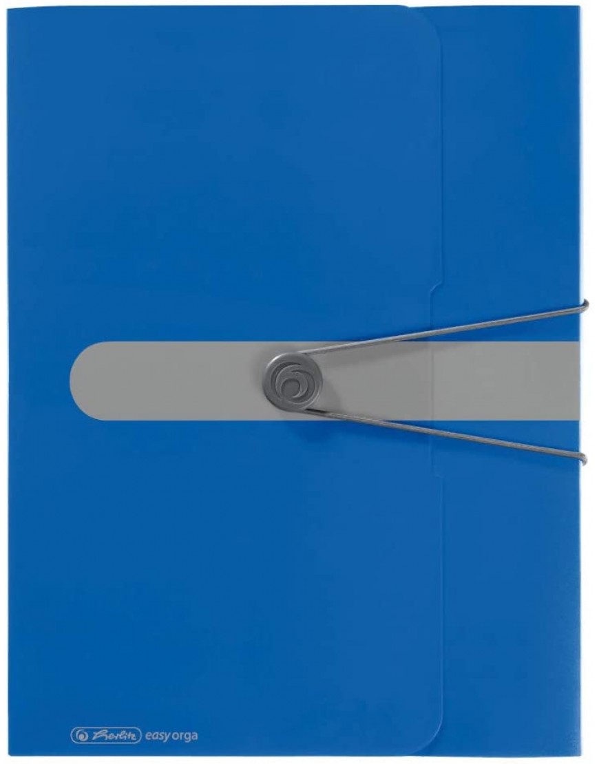 Herlitz Sammelbox A4 PP mit Rückenetikett 1 Stück mit Design-Aufdruck Rückenbreite 4 cm opak blau - BEIYMK9J